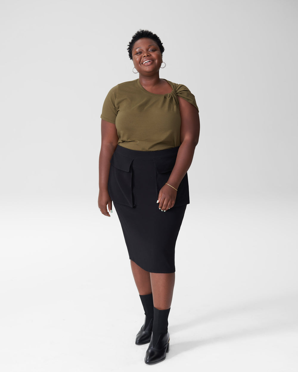 Rosa Twist Tee - Olive