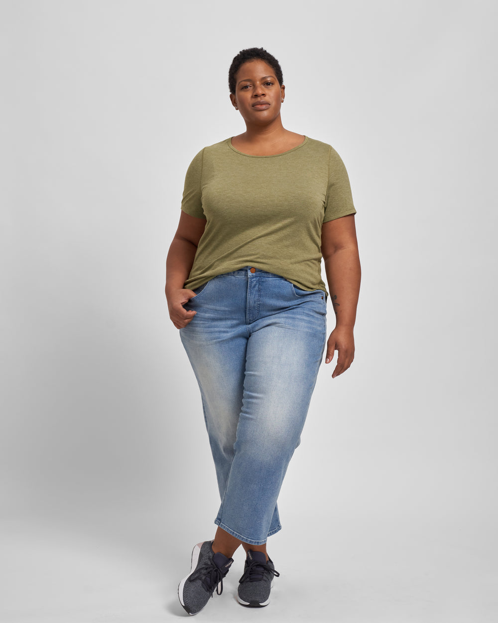 Mia Movement Tee - Heather Olive