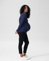 Foundation Long Sleeve V Neck Tee Mom - Navy