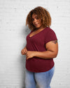 Isna Raw Edge Tee - Merlot