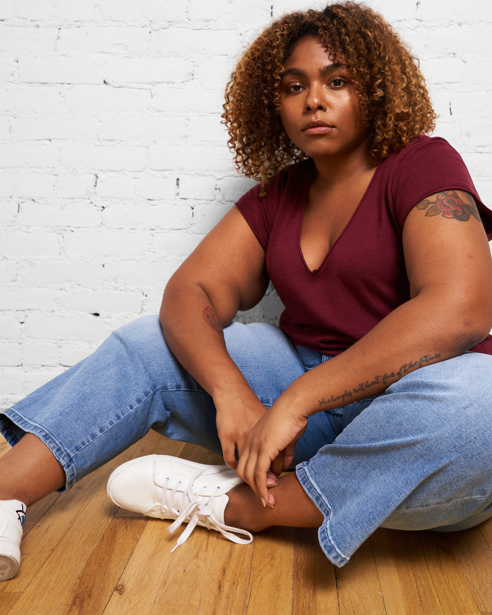 Isna Raw Edge Tee - Merlot