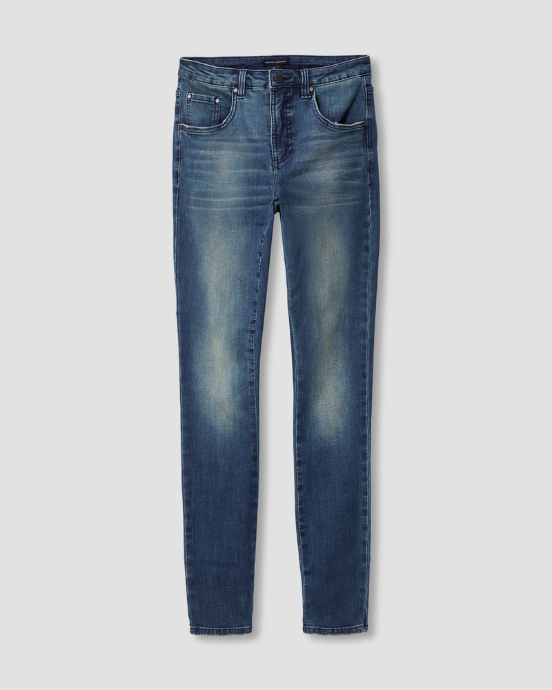 Logan High Rise 5 Pocket Vintage Jeans - Distressed Blue