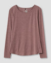 Mia Long Sleeve Movement Tee - Heather Merlot