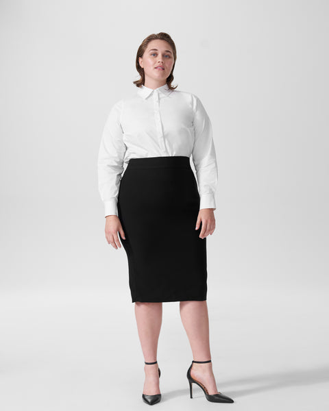 Lynn Luxe Twill Pencil Skirt - Black – Universal Standard