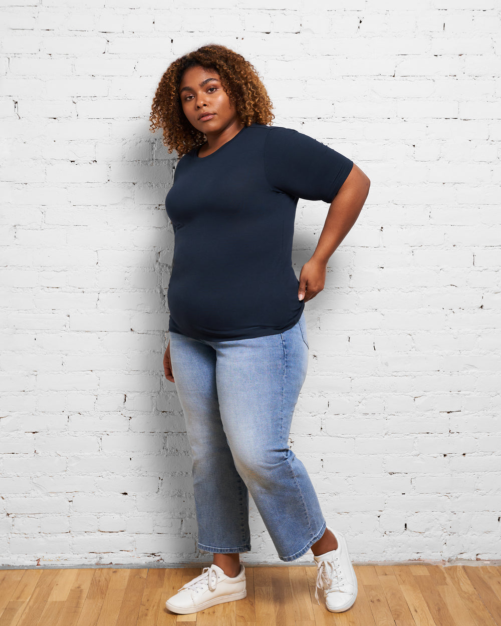 Maia Stovepipe Sleeve Tee - Navy