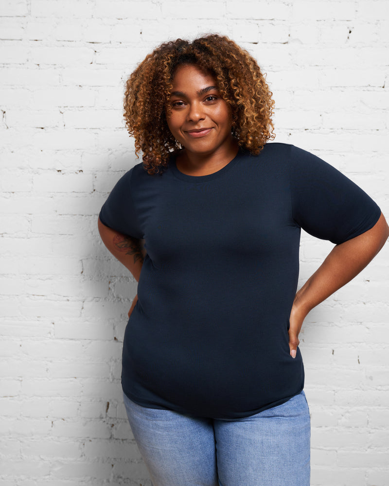 Maia Stovepipe Sleeve Tee - Navy