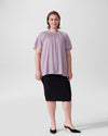 Alex Short Sleeve Shirred Top - Orchid