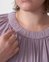 Alex Short Sleeve Shirred Top - Orchid