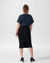 Alex Short Sleeve Shirred Top - Navy