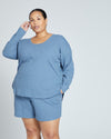 Light N Fluffy Waffle Knit Scoop Top - Pacific