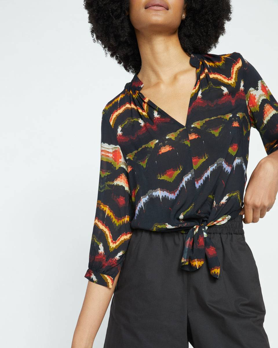 Sol Voile Blouse - Midnight Ikat Zoom image 0