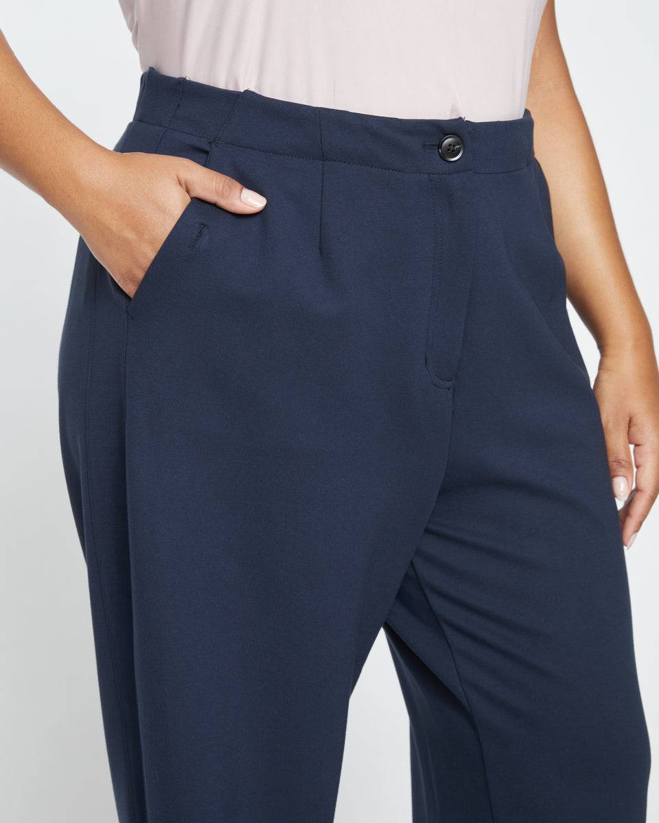 Audrey Tailored Ponte Pants - Navy Zoom image 1