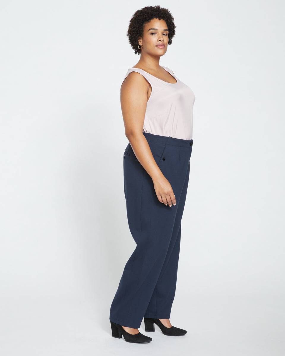 Audrey Tailored Ponte Pants - Navy Zoom image 2