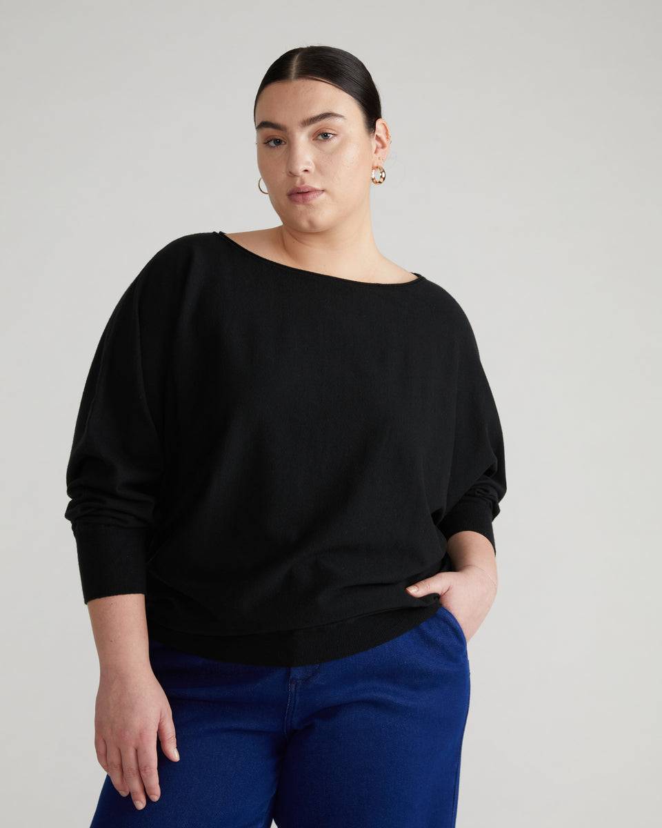 Better-Than-Cashmere Dolman Sweater - Black Zoom image 1