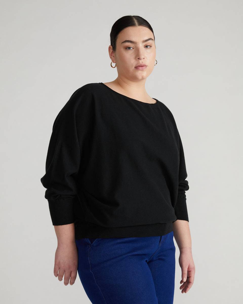 Better-Than-Cashmere Dolman Sweater - Black Zoom image 2