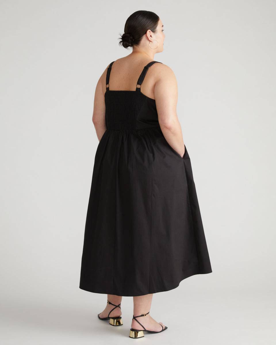 Bellport Sateen Crossover Dress - Black Zoom image 3