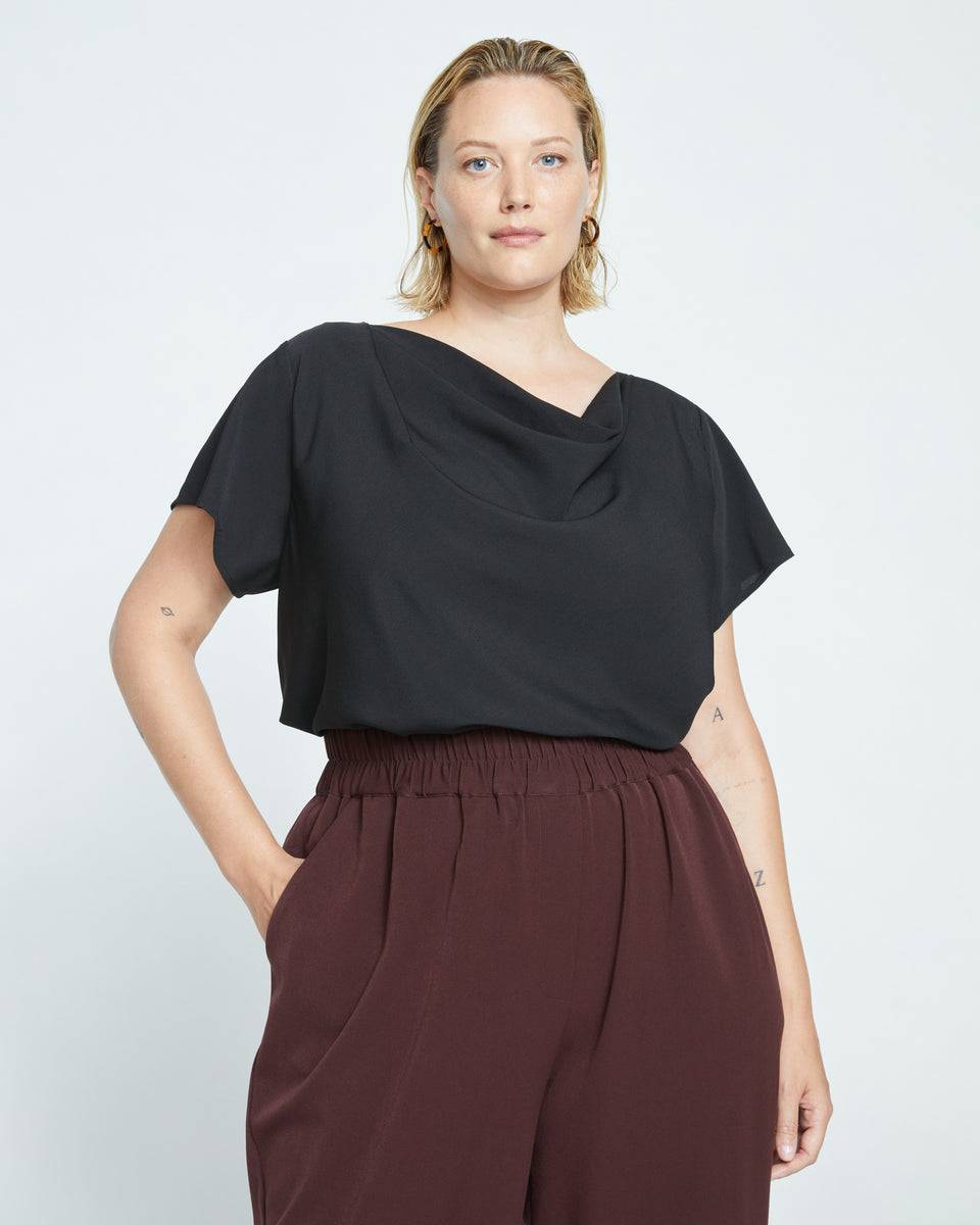 Better-Than-Silk Shell Top - Black Zoom image 1