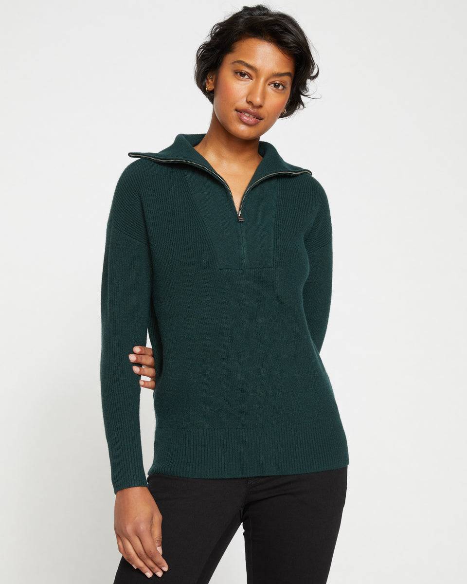 Blanket Half-Zip Sweater - Forest Green Zoom image 0