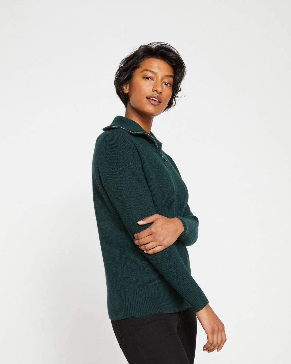 Blanket Half-Zip Sweater - Forest Green Zoom image 2