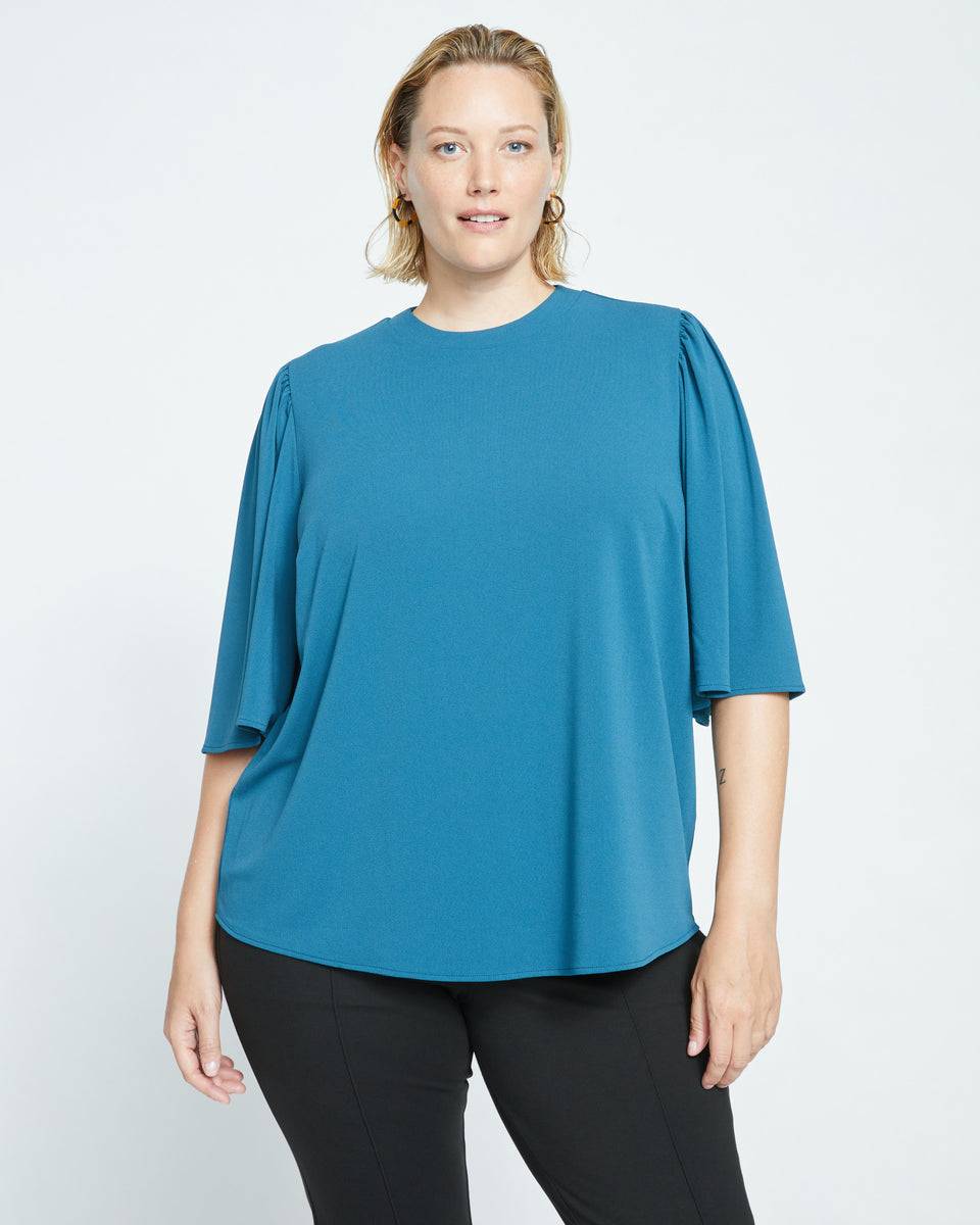 Crepe Jersey Capelet Blouse - Midnight Rain Zoom image 0