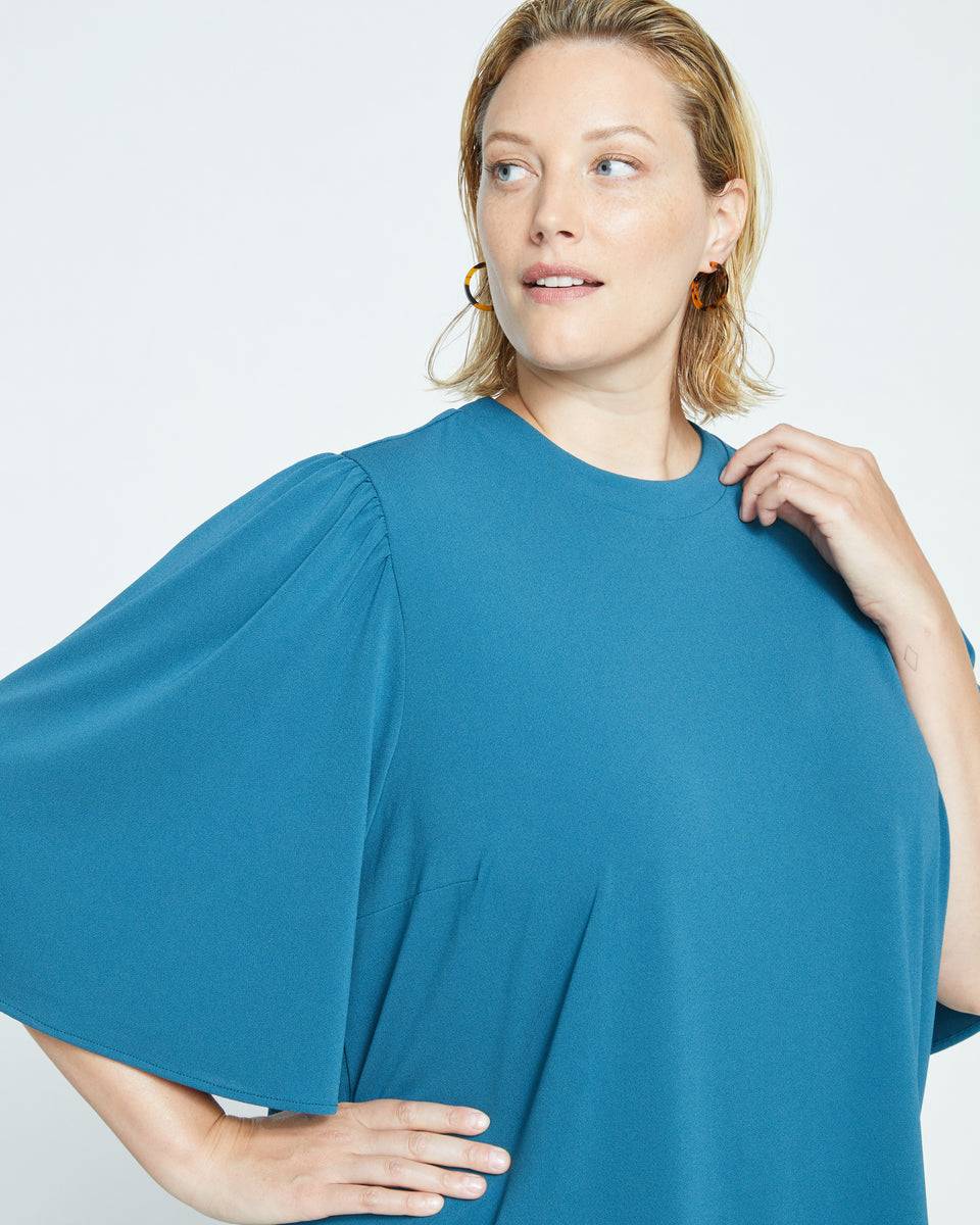 Crepe Jersey Capelet Blouse - Midnight Rain Zoom image 1