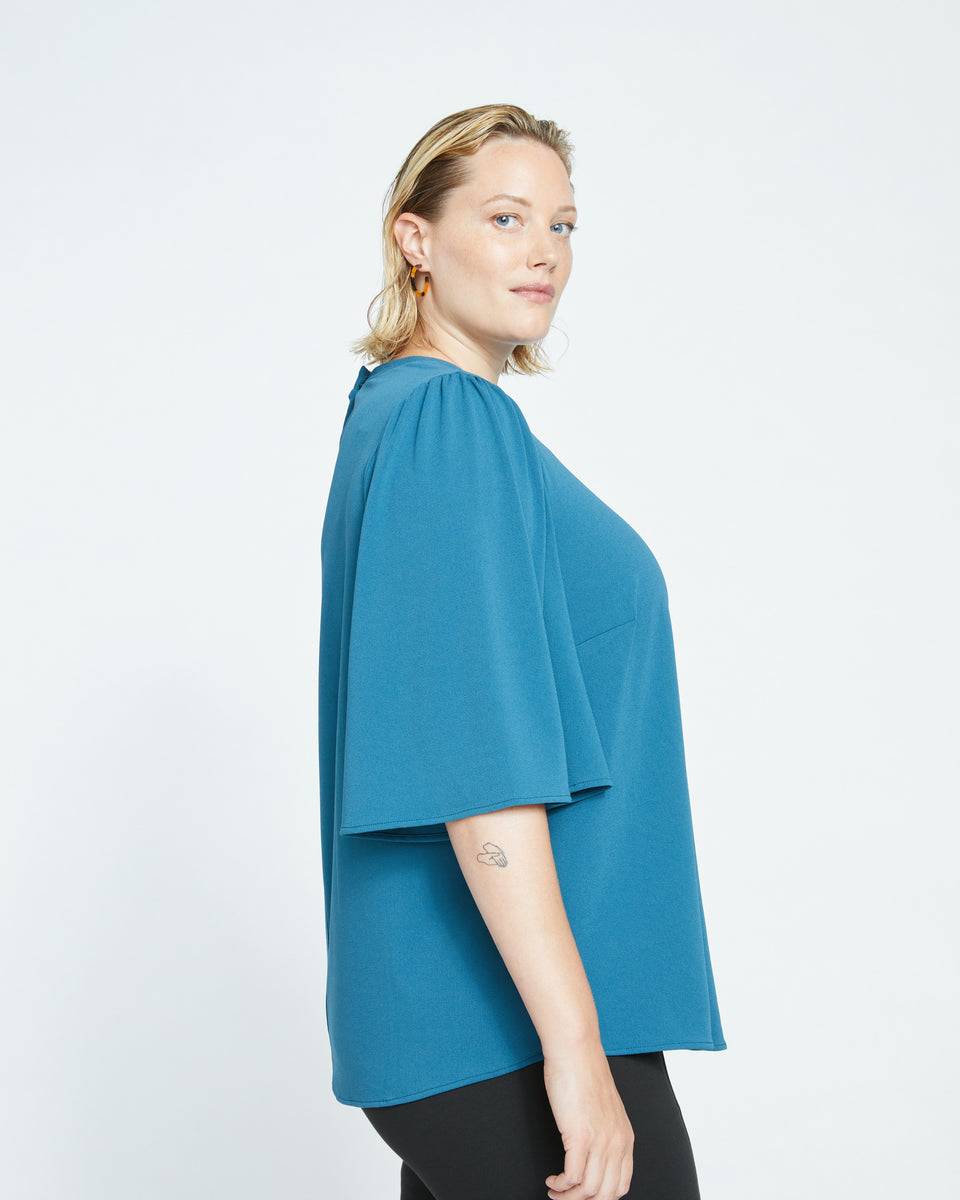 Crepe Jersey Capelet Blouse - Midnight Rain Zoom image 2