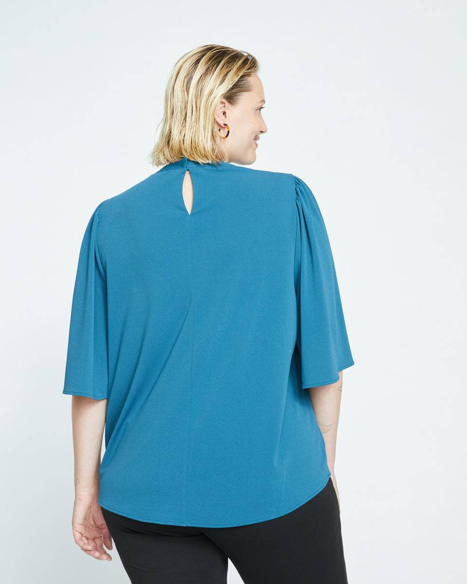 Crepe Jersey Capelet Blouse - Midnight Rain Zoom image 3