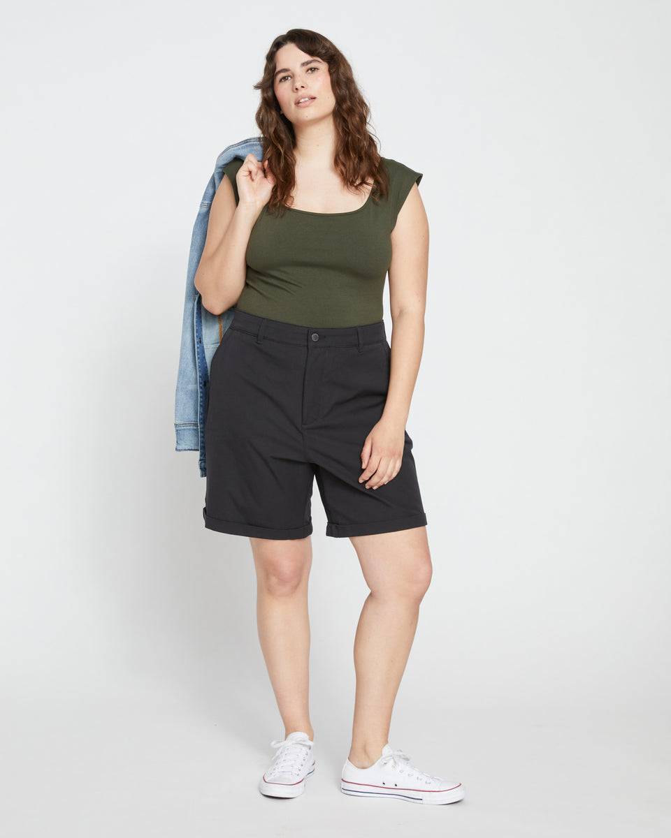Casual Stretch Twill Shorts - Black Zoom image 0