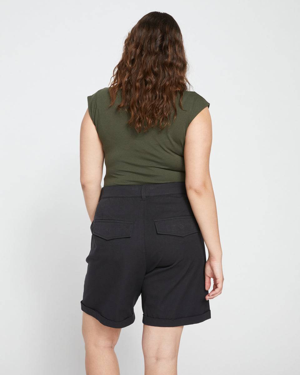 Casual Stretch Twill Shorts - Black Zoom image 3