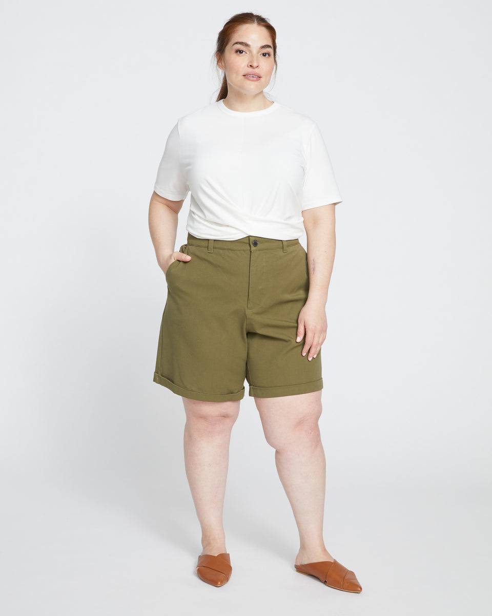 Casual Stretch Twill Shorts - Ivy Zoom image 0