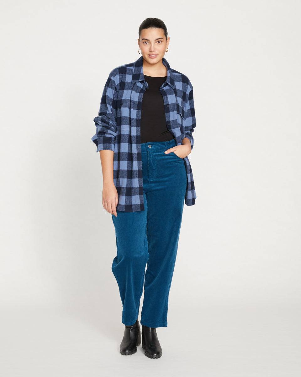 Cassidy High Rise Straight Corduroy Pants - Storm Zoom image 0