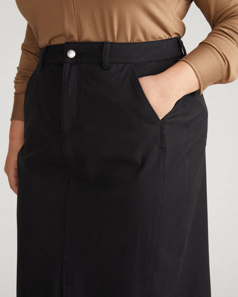 Stretch Twill Sahara Skirt - Black Zoom image 1