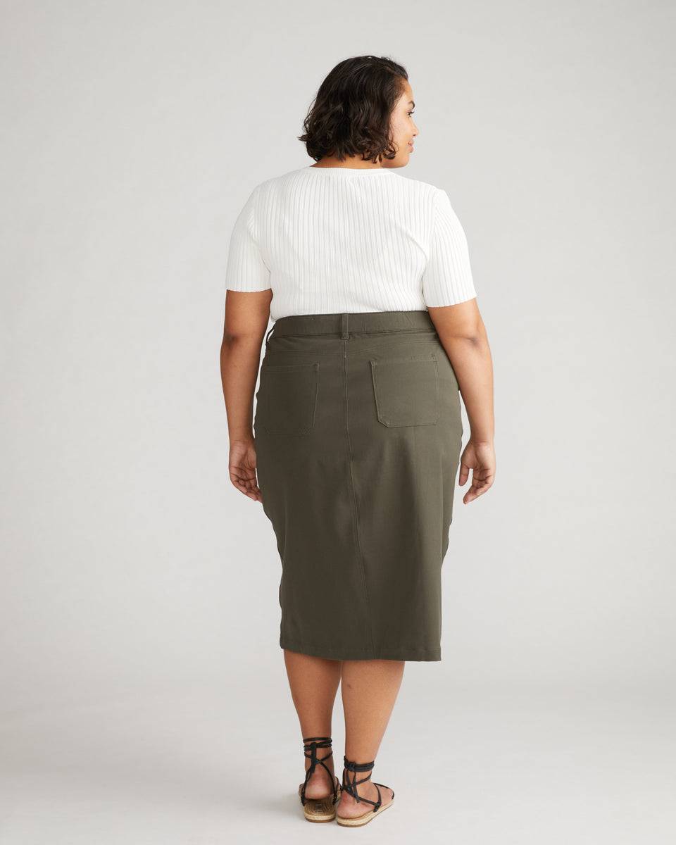 Stretch Twill Sahara Skirt - Nori Zoom image 2
