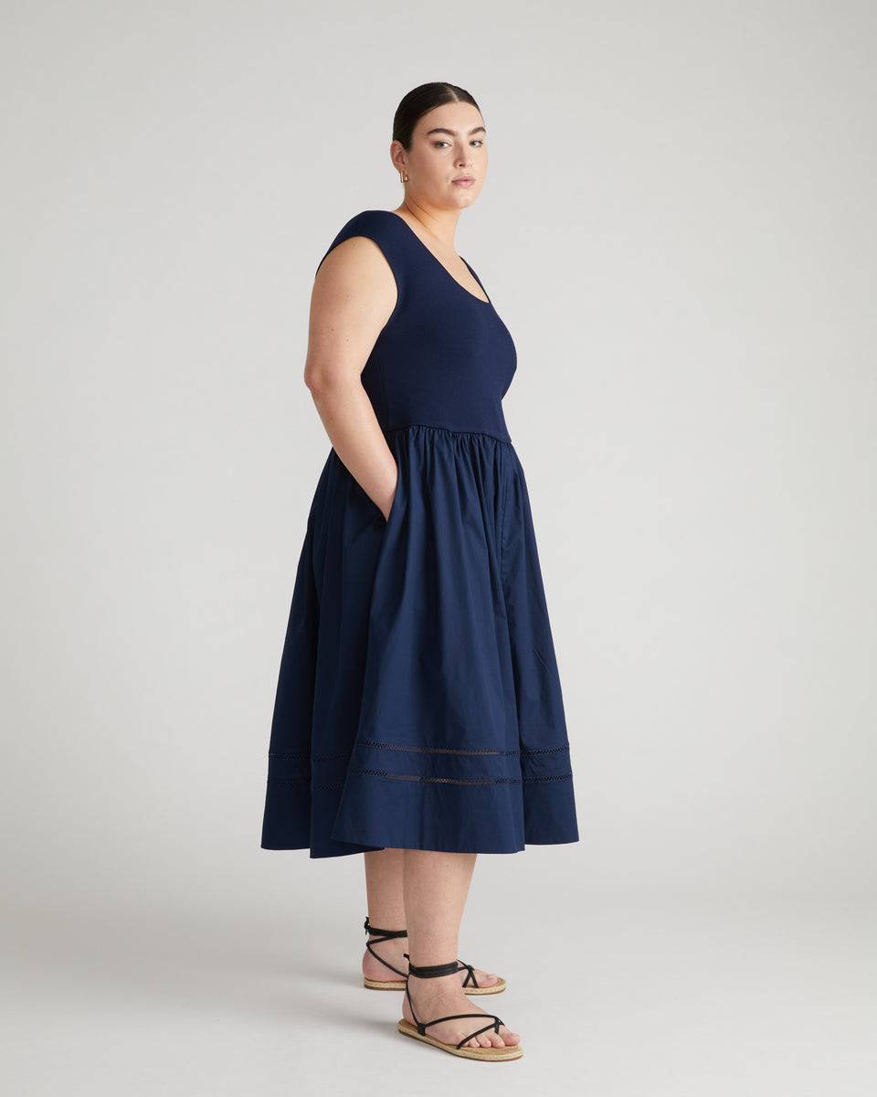 Chloe Combo Dress - Classic Navy Zoom image 2
