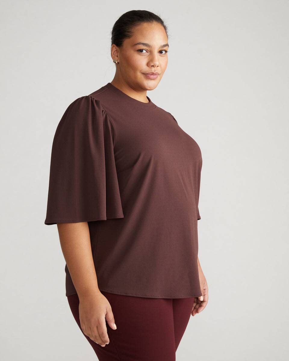 Crepe Jersey Capelet Blouse - Brulee Zoom image 2