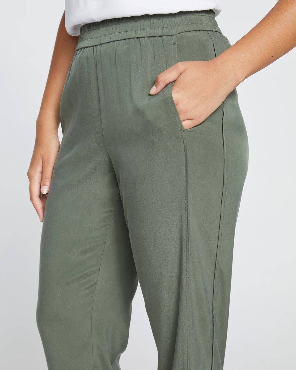 Cooling Stretch Cupro Pants - Tarragon Zoom image 1