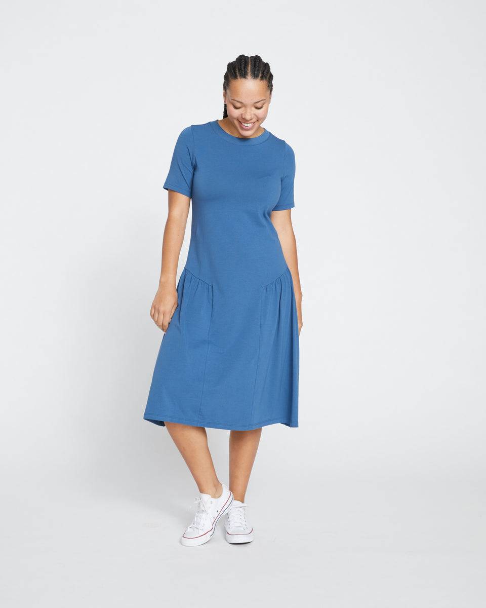 Sunday Garden T-Shirt Dress - Bleu Scolaire Zoom image 0