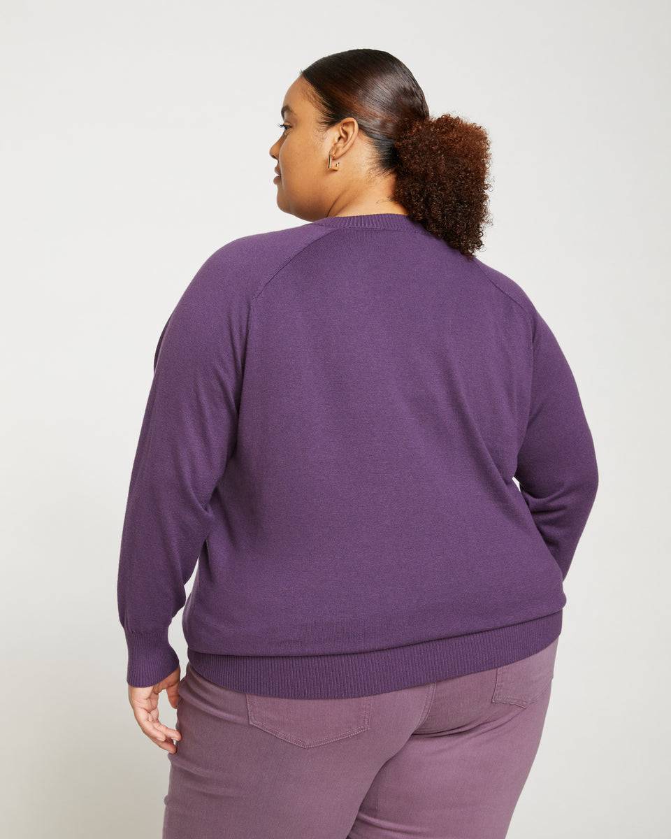 Eco Relaxed Core V Neck Sweater - Potion Purple Zoom image 4
