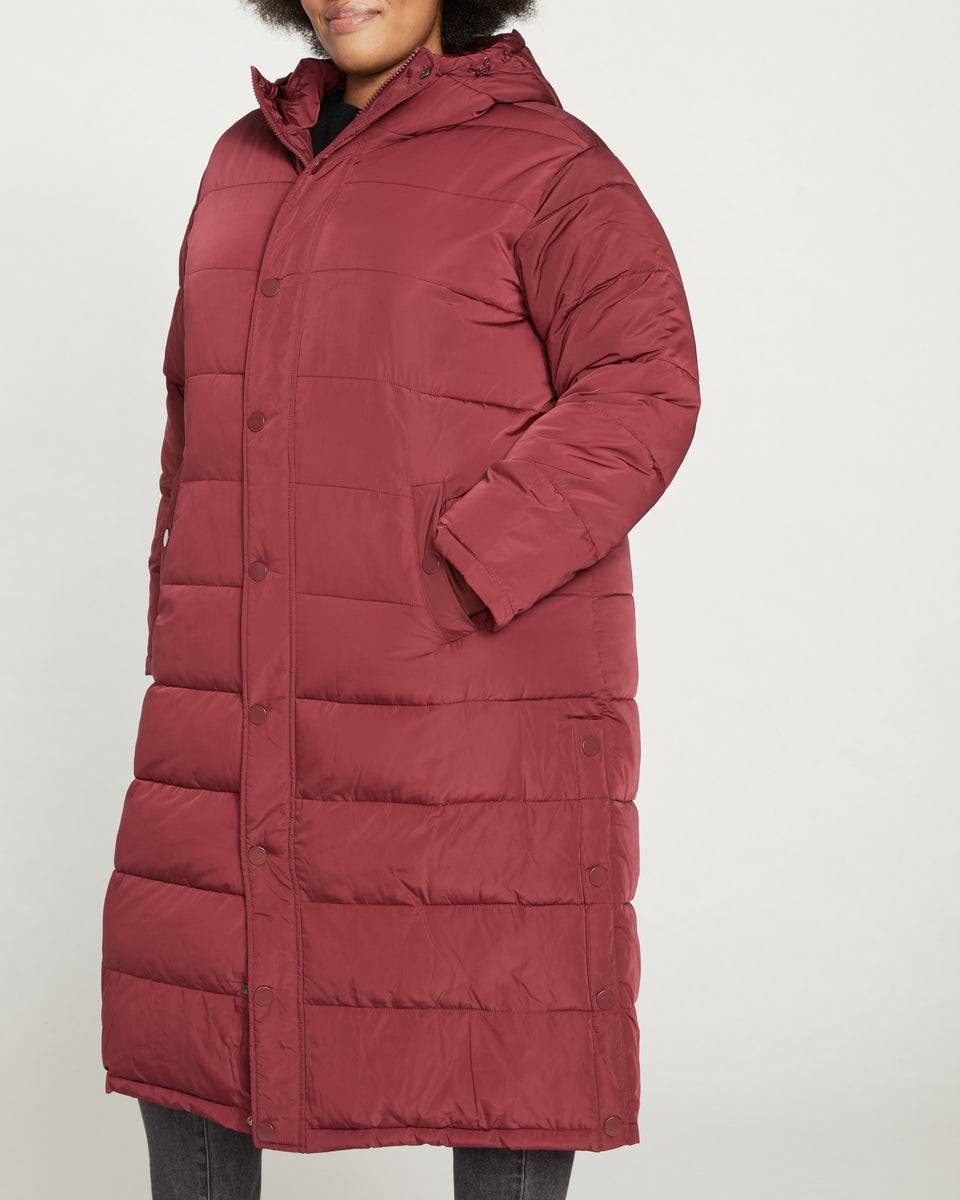 Everest Long Hooded Puffer - Rioja Zoom image 2