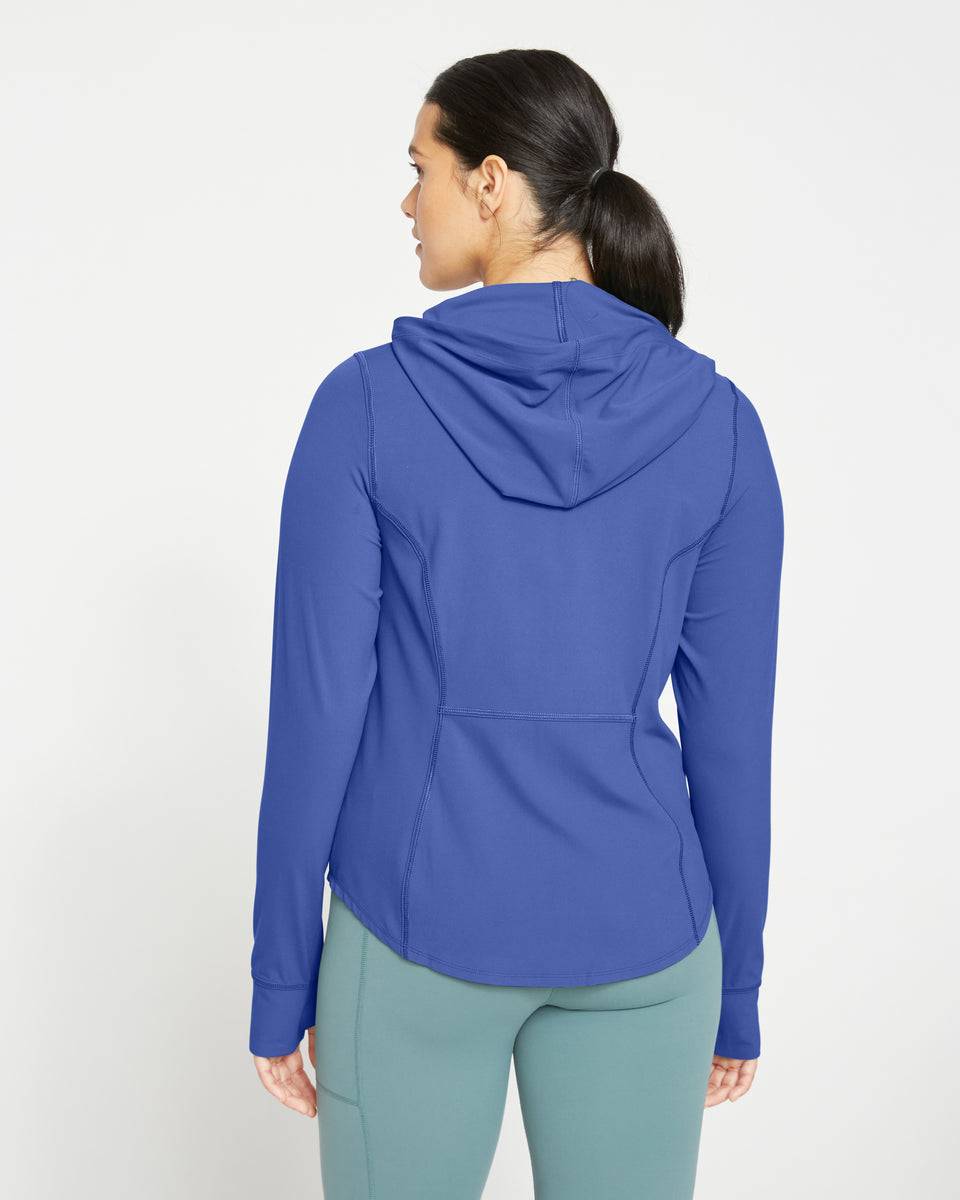 Next-to-Naked Hooded Zip Jacket - Rich Cobalt Zoom image 3
