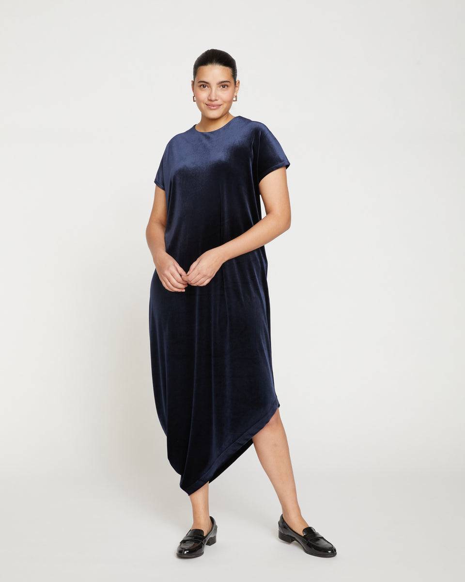 Iconic Geneva Dress - Moonstone Blue Velvet Zoom image 0