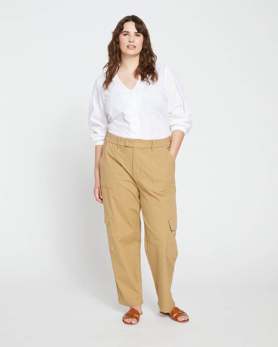 Karlee Stretch Cotton Twill Cargo Pants - Vintage Khaki Zoom image 0
