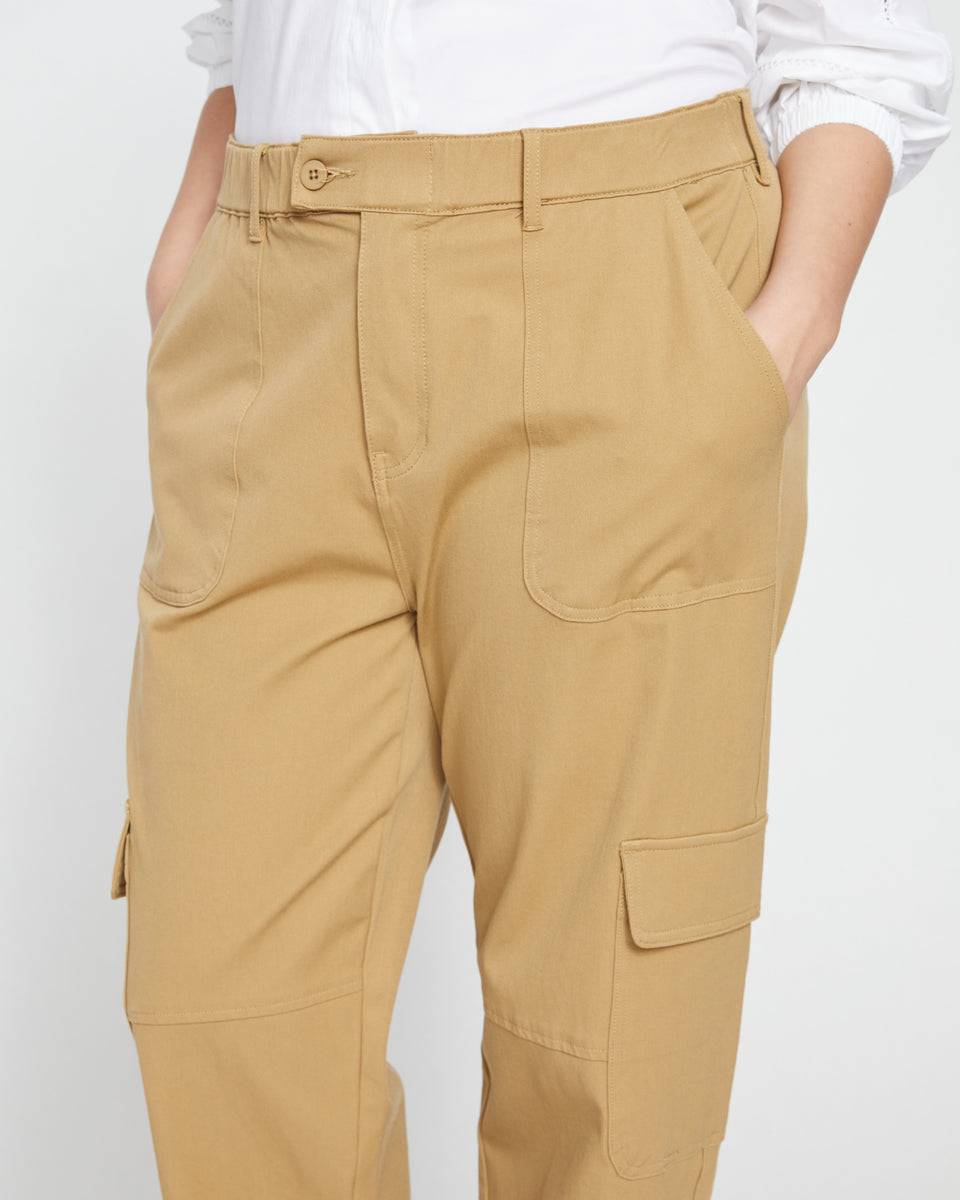 Karlee Stretch Cotton Twill Cargo Pants - Vintage Khaki Zoom image 1