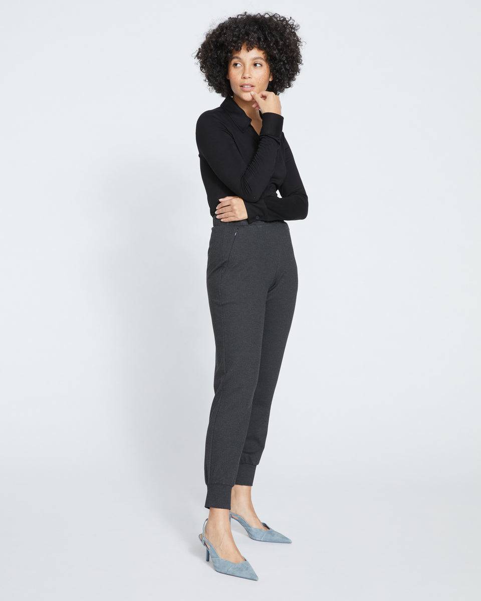 Luxe Laid-Back Ponte Joggers - Charcoal Zoom image 0