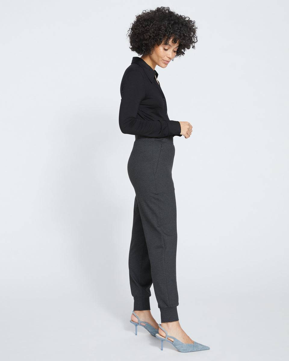 Luxe Laid-Back Ponte Joggers - Charcoal Zoom image 2