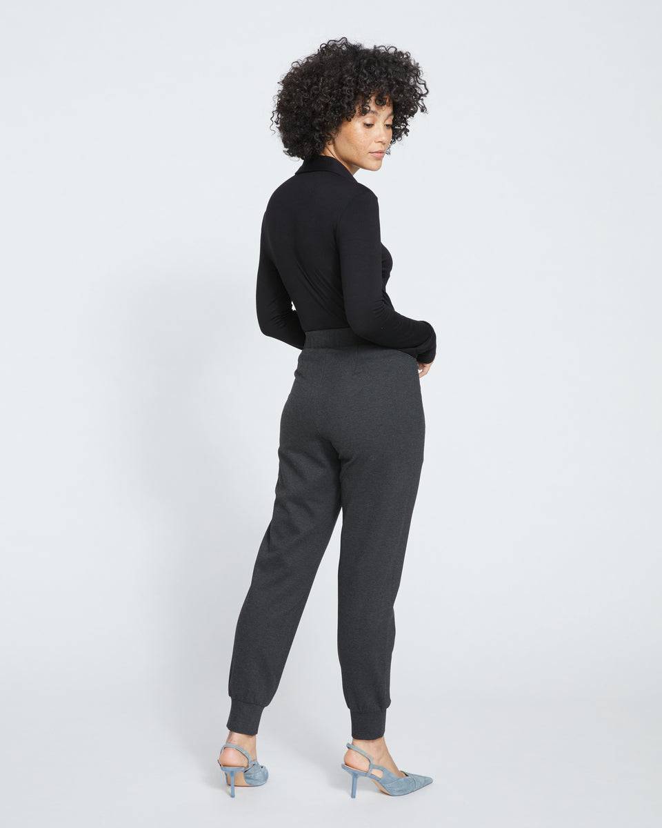 Luxe Laid-Back Ponte Joggers - Charcoal Zoom image 3
