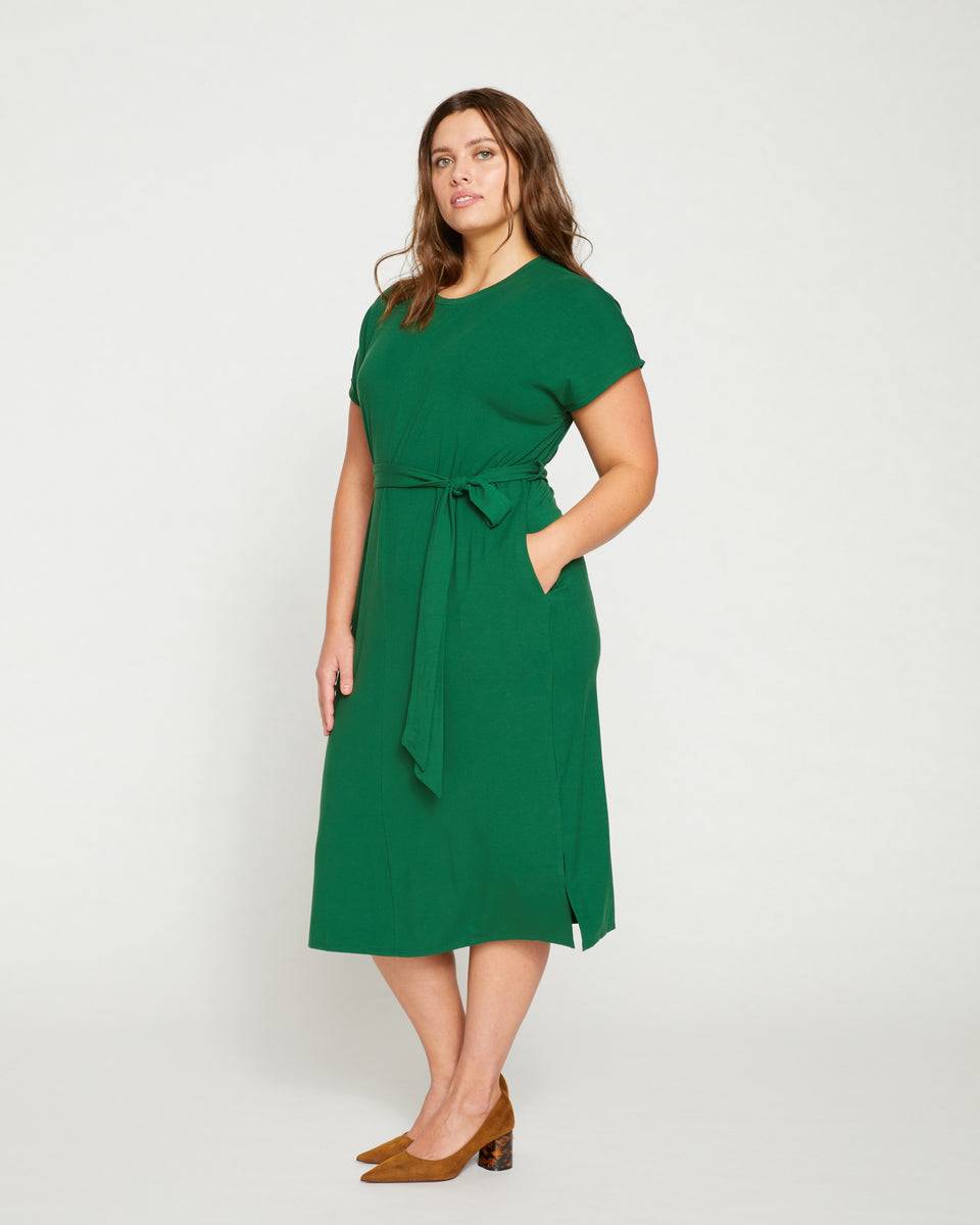 Belted Divine Jersey Dress - Irish Green Zoom image 2