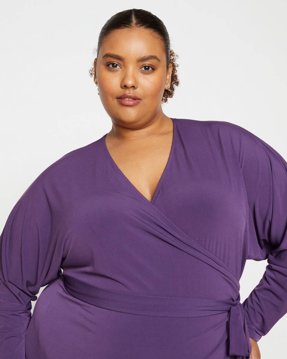 Velvety-Cool Jersey Wrap Dress - Potion Purple Zoom image 1