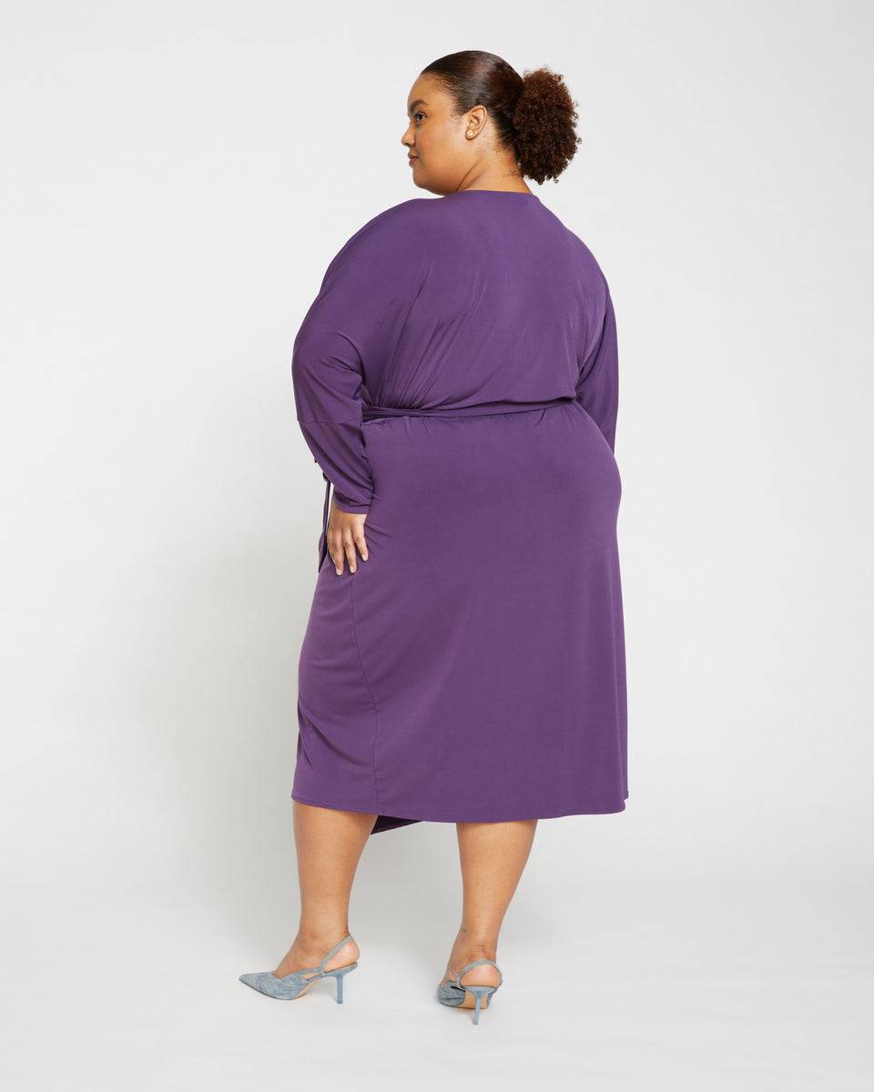 Velvety-Cool Jersey Wrap Dress - Potion Purple Zoom image 3