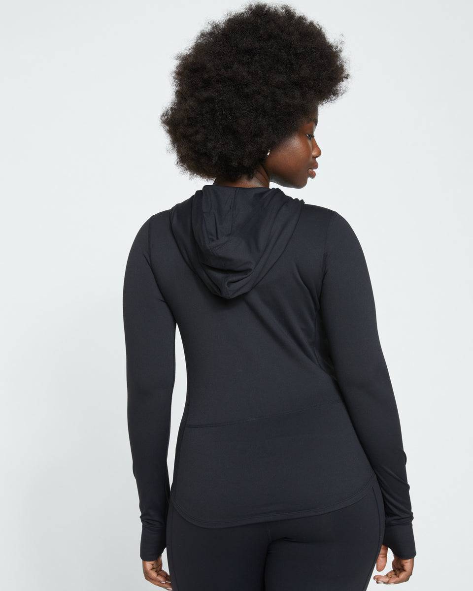 Next-to-Naked Hooded Zip Jacket - Black Zoom image 3